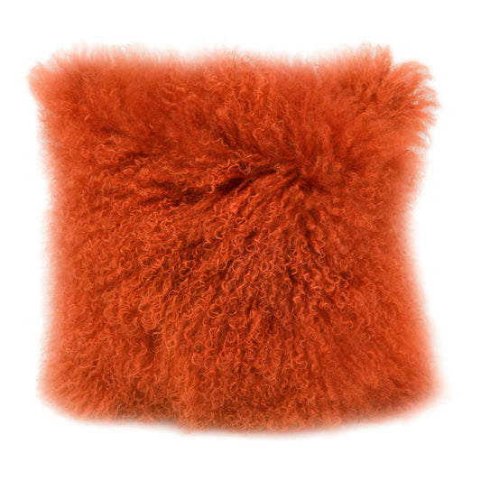 Lamb Fur Pillow Orange