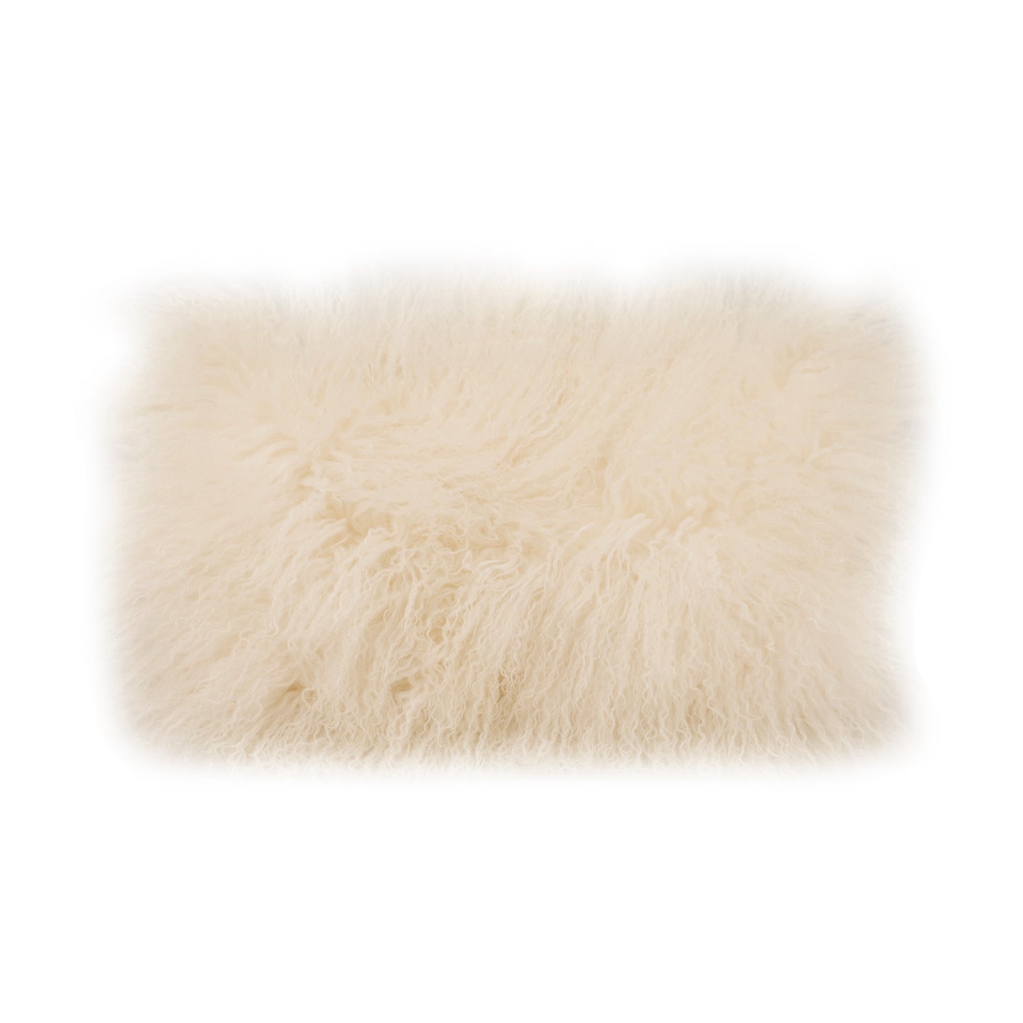 Lamb Fur Pillow Rectangular Cream