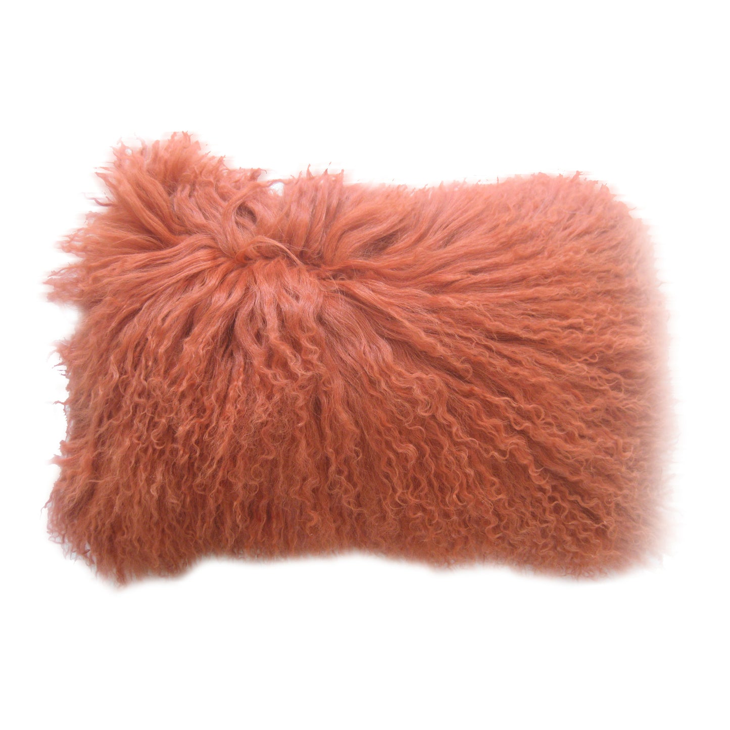 Lamb Fur Pillow Rectangular Orange