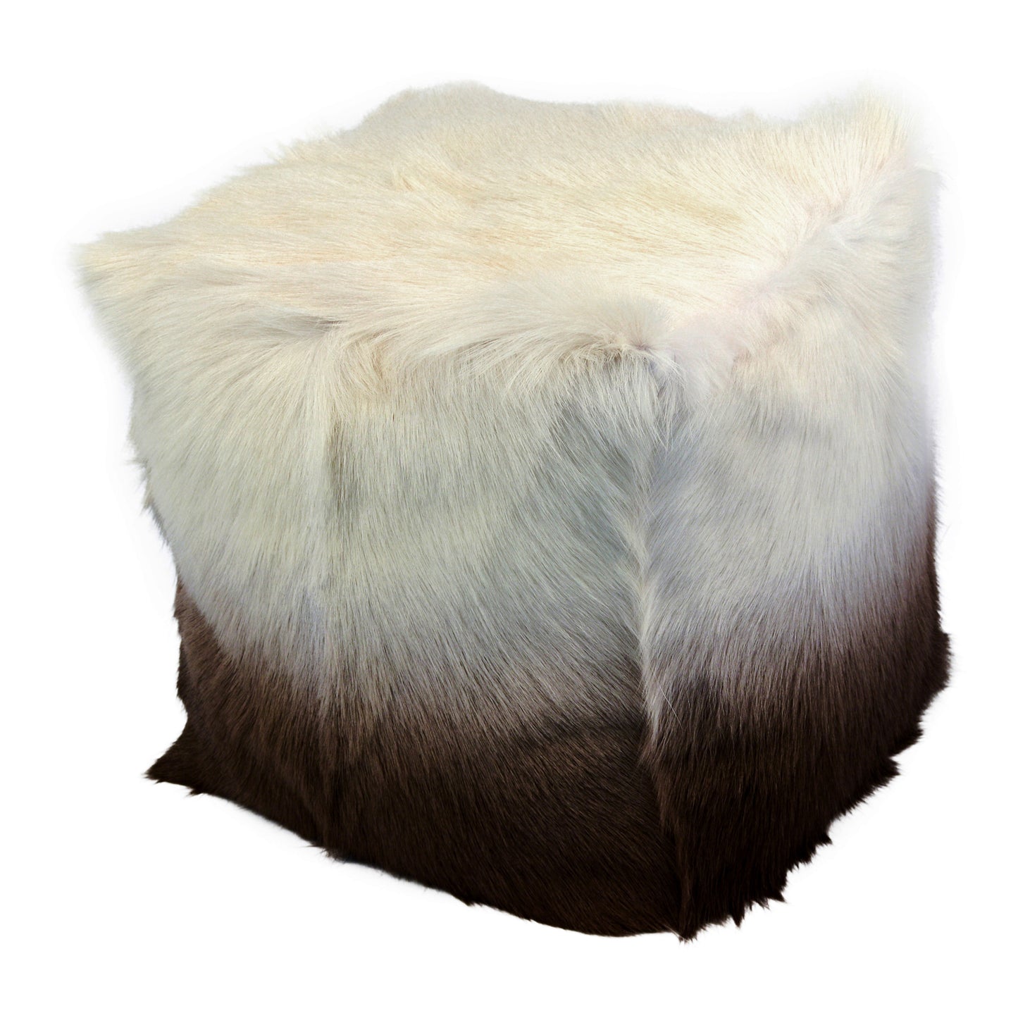 Goat Fur Pouf Cappuccino Ombre SKU: XU-1010-14