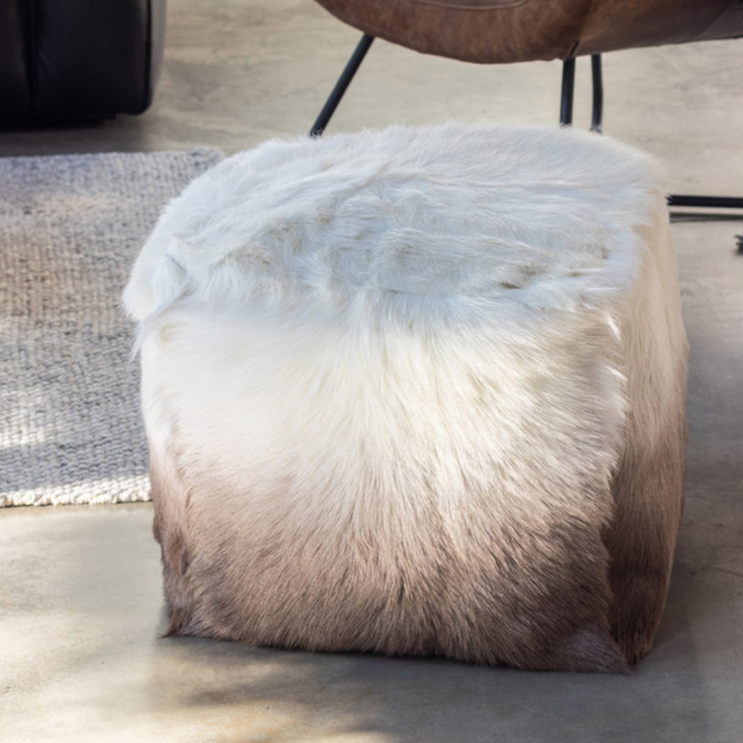 Goat Fur Pouf Cappuccino Ombre SKU: XU-1010-14