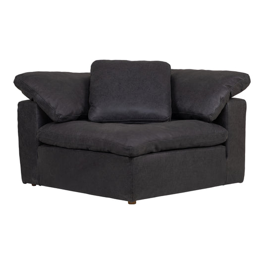 Clay Corner Chair Nubuck Leather Black YJ-1004-02