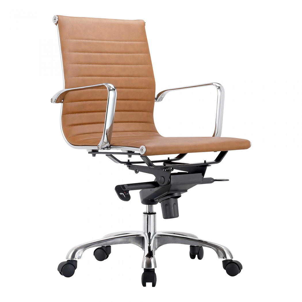 Omega Swivel Office Chair Low Back Tan