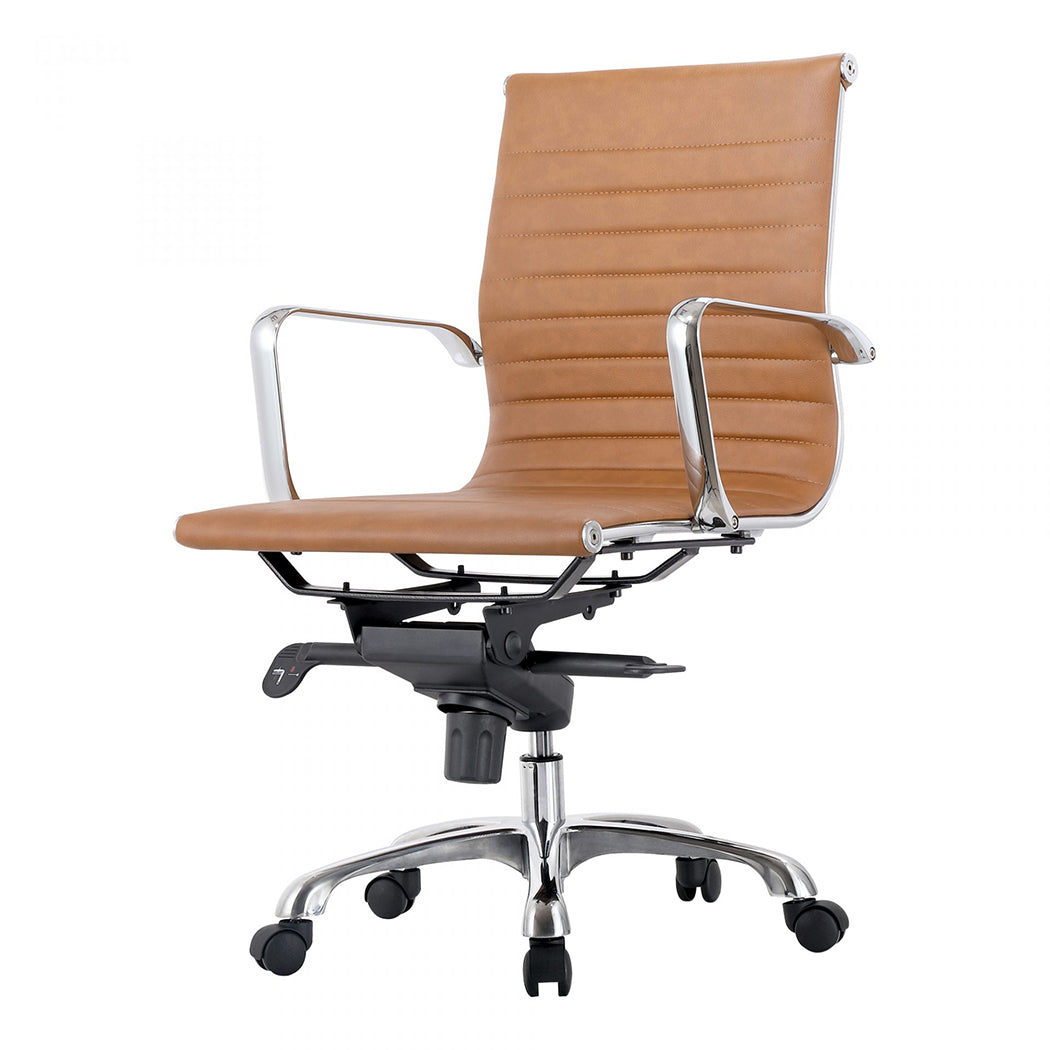 Omega Swivel Office Chair Low Back Tan