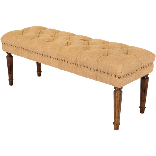 Americus Traditional Upholstered Bench, Brown, 19"Hx46"Wx16"D