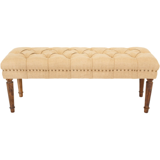 Americus Traditional Upholstered Bench, Brown, 19"Hx46"Wx16"D