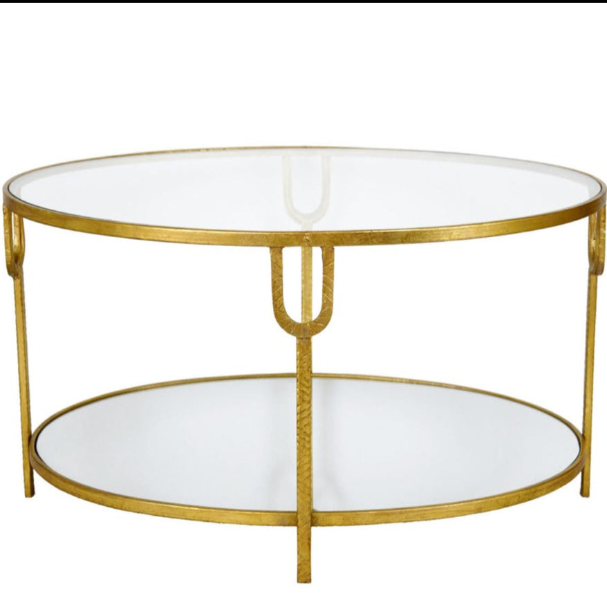 Gold Oval Coffee Table