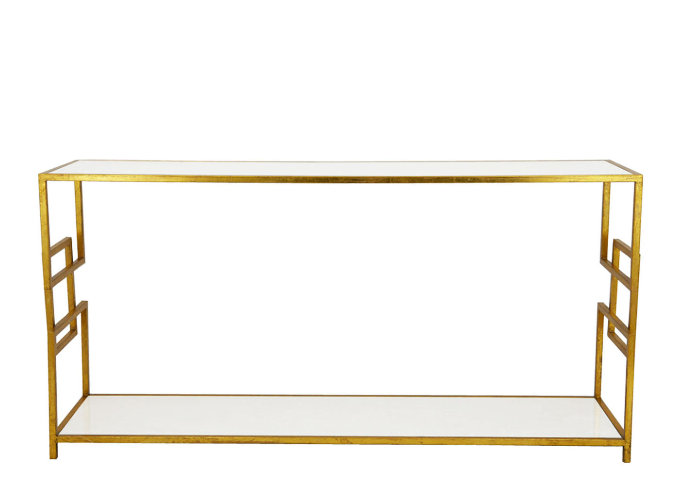 Gold Console with Two Shelves