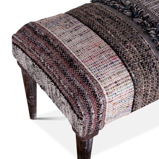 Marrakech Bench 42" Fluffy Black FMK-BN42-FB - Yanni Custom 