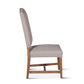 Stella Camelback Dining Chair Natural Linen Antique Oak Finish