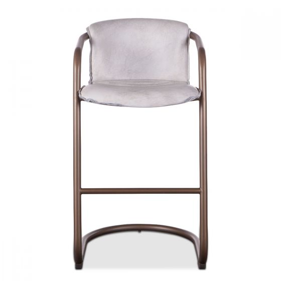 Portofino Leather Bar Chair Vintage White GPF-BC22VW - Yanni Custom 