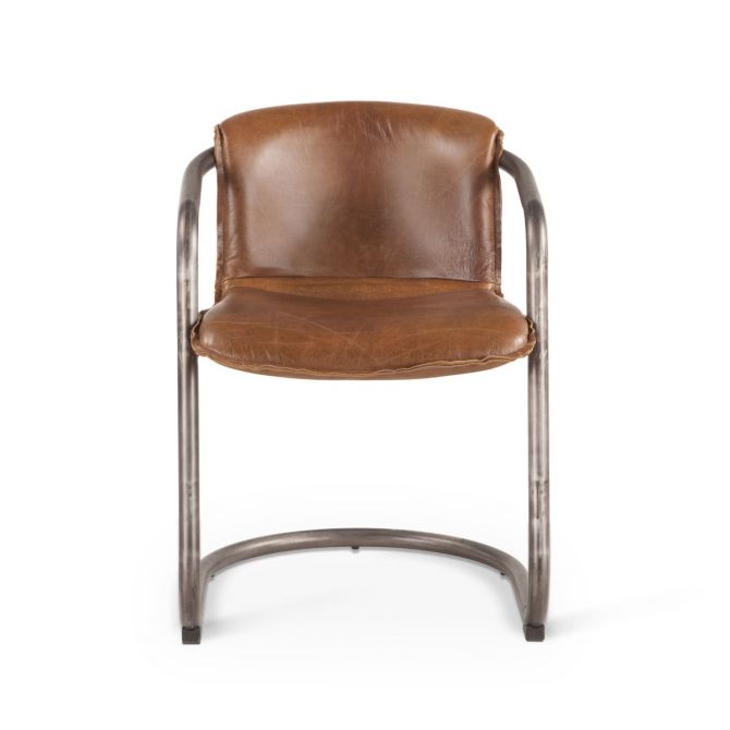 Portofino Leather Dining Chair Berham Chestnut 