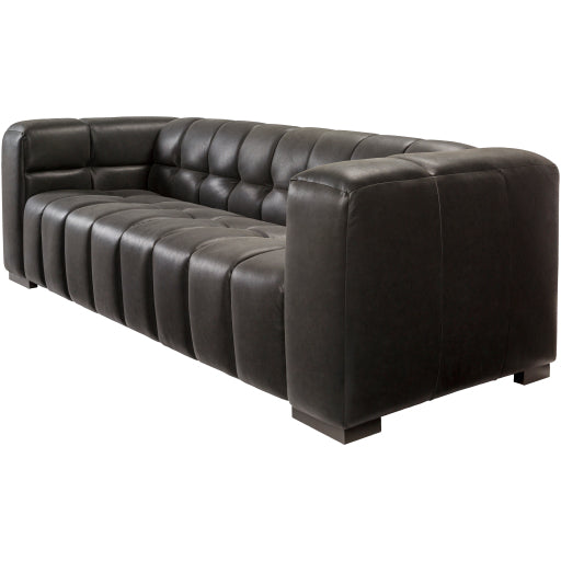 Grenoble Black Leather Sofa GRB-001