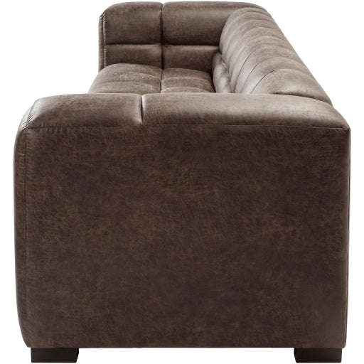 Grenoble Medium Charcoal Leather Sofa GRB-004